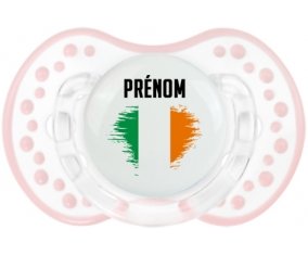 Drapeau effet pinceau Irlande avec prénom Sucette LOVI Dynamic Retro-blanc-rose-tendre classique