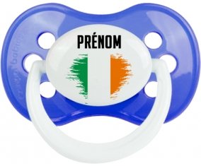 Drapeau effet pinceau Irlande avec prénom Tétine Anatomique Bleu classique