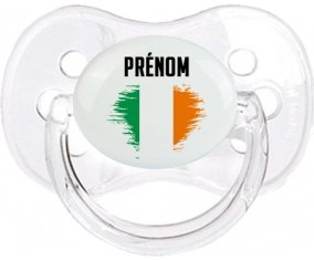 Drapeau effet pinceau Irlande avec prénom Sucette Cerise Transparent classique