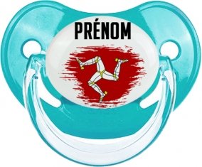 Drapeau effet pinceau Île de Man avec prénom : Sucette Physiologique personnalisée