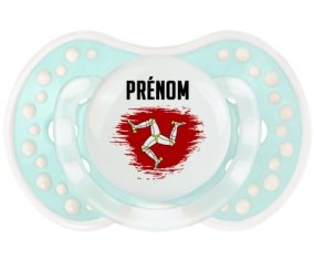 Drapeau effet pinceau Île de Man avec prénom Sucette LOVI Dynamic Retro-turquoise-lagon classique