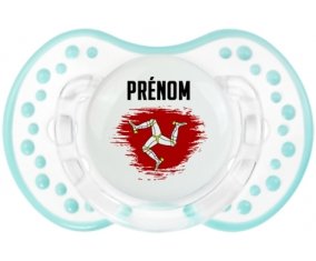 Drapeau effet pinceau Île de Man avec prénom Sucette LOVI Dynamic Retro-blanc-lagon classique