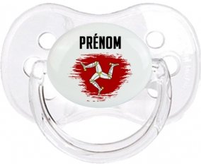 Drapeau effet pinceau Île de Man avec prénom Tétine Cerise Transparent classique