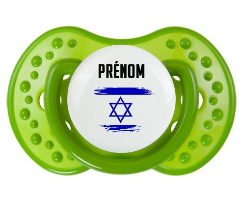Drapeau effet pinceau Israël avec prénom Sucete LOVI Dynamic Vert classique