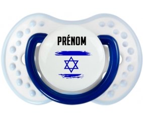 Drapeau effet pinceau Israël avec prénom Sucete LOVI Dynamic Marine-blanc-bleu classique