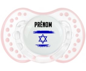 Drapeau effet pinceau Israël avec prénom Sucete LOVI Dynamic Retro-blanc-rose-tendre classique