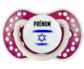 Drapeau effet pinceau Israël avec prénom Sucete LOVI Dynamic Fuchsia phosphorescente