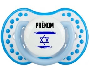 Drapeau effet pinceau Israël avec prénom Sucete LOVI Dynamic Blanc-bleu phosphorescente