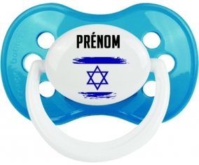 Drapeau effet pinceau Israël avec prénom Sucete Anatomique Cyan classique