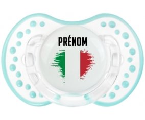 Drapeau effet pinceau Italie avec prénom Tétine LOVI Dynamic Retro-blanc-lagon classique
