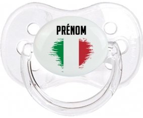 Drapeau effet pinceau Italie avec prénom Sucette Cerise Transparent classique