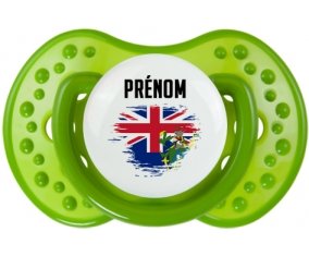 Drapeau effet pinceau Îles Pitcairn avec prénom : Sucette LOVI Dynamic personnalisée