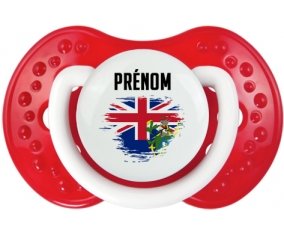 Drapeau effet pinceau Îles Pitcairn avec prénom Sucette LOVI Dynamic Blanc-rouge classique