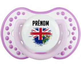 Drapeau effet pinceau Îles Pitcairn avec prénom Sucette LOVI Dynamic Blanc-mauve classique