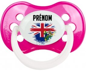 Drapeau effet pinceau Îles Pitcairn avec prénom Tétine Anatomique Rose foncé classique