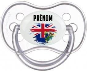 Drapeau effet pinceau Îles Pitcairn avec prénom Tétine Anatomique Transparente classique