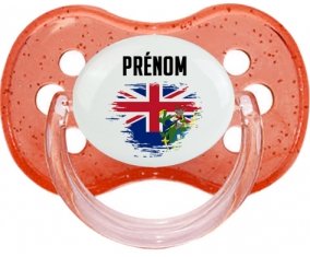 Drapeau effet pinceau Îles Pitcairn avec prénom Sucette Cerise Rouge à paillette
