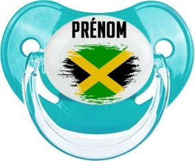 Drapeau effet pinceau Jamaïque avec prénom : Sucette Physiologique personnalisée