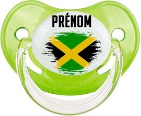 Drapeau effet pinceau Jamaïque avec prénom Sucette Physiologique Vert classique
