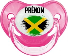 Drapeau effet pinceau Jamaïque avec prénom Sucette Physiologique Rose classique