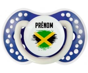 Drapeau effet pinceau Jamaïque avec prénom Sucette LOVI Dynamic Bleu-marine phosphorescente