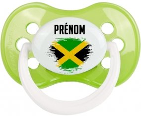 Drapeau effet pinceau Jamaïque avec prénom Sucette Anatomique Vert classique