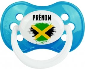 Drapeau effet pinceau Jamaïque avec prénom Sucette Anatomique Cyan classique