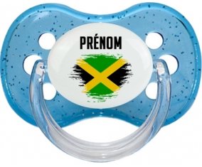 Drapeau effet pinceau Jamaïque avec prénom : Tétine Cerise personnalisée