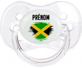 Drapeau effet pinceau Jamaïque avec prénom Tétine Cerise Transparent classique