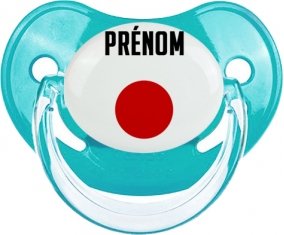 Drapeau effet pinceau Japon avec prénom Tétine Physiologique Bleue classique