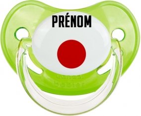 Drapeau effet pinceau Japon avec prénom Tétine Physiologique Vert classique