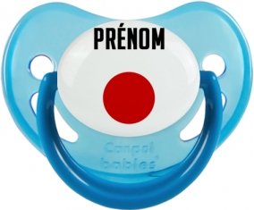 Drapeau effet pinceau Japon avec prénom Tétine Physiologique Bleue phosphorescente