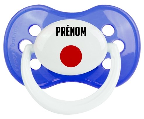 Drapeau effet pinceau Japon avec prénom Sucete Anatomique Bleu classique