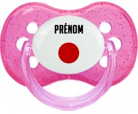Drapeau effet pinceau Japon avec prénom Sucete Cerise Rose à paillette