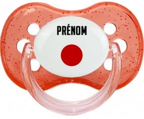 Drapeau effet pinceau Japon avec prénom Sucete Cerise Rouge à paillette