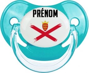 Drapeau effet pinceau Île à Jersey avec prénom : Sucette Physiologique personnalisée