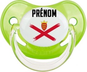 Drapeau effet pinceau Île à Jersey avec prénom Sucete Physiologique Vert classique
