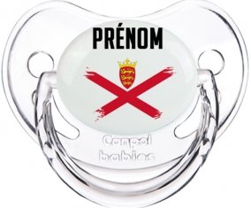 Drapeau effet pinceau Île à Jersey avec prénom Sucete Physiologique Transparent classique