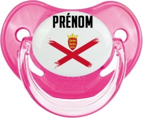 Drapeau effet pinceau Île à Jersey avec prénom Sucete Physiologique Rose classique