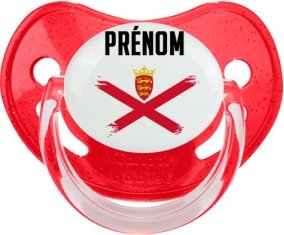Drapeau effet pinceau Île à Jersey avec prénom Sucete Physiologique Rouge à paillette