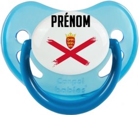 Drapeau effet pinceau Île à Jersey avec prénom Sucete Physiologique Bleue phosphorescente