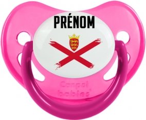 Drapeau effet pinceau Île à Jersey avec prénom Sucete Physiologique Rose phosphorescente
