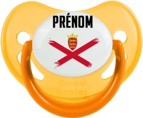 Drapeau effet pinceau Île à Jersey avec prénom Sucete Physiologique Jaune phosphorescente