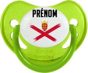 Drapeau effet pinceau Île à Jersey avec prénom Sucete Physiologique Vert phosphorescente