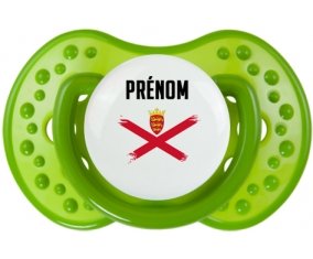 Drapeau effet pinceau Île à Jersey avec prénom Tétine LOVI Dynamic Vert classique