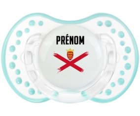 Drapeau effet pinceau Île à Jersey avec prénom Tétine LOVI Dynamic Retro-blanc-lagon classique