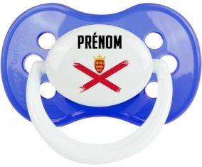 Drapeau effet pinceau Île à Jersey avec prénom : Sucette Anatomique personnalisée
