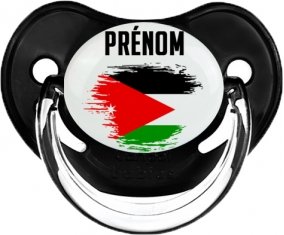 Drapeau effet pinceau Jordan avec prénom Sucette Physiologique Noir classique