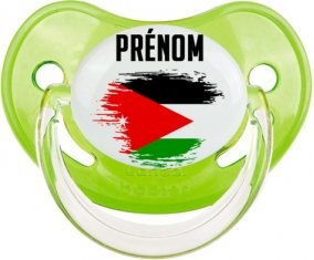 Drapeau effet pinceau Jordan avec prénom Sucette Physiologique Vert classique