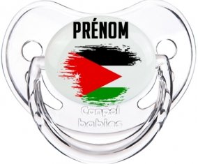 Drapeau effet pinceau Jordan avec prénom Sucette Physiologique Transparent classique